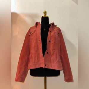 Charter Club Women's Coral Leather Jacket